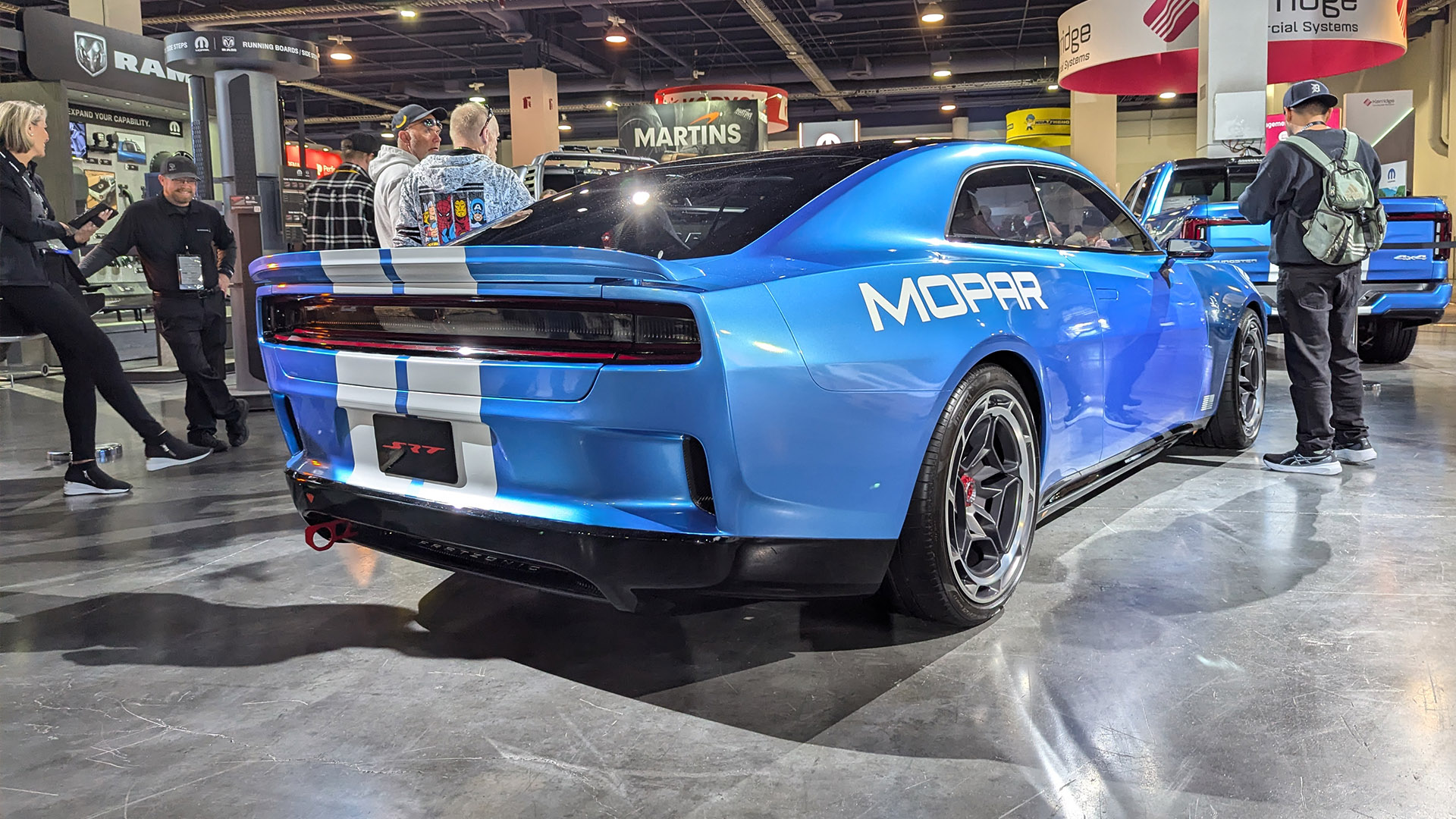 Rear view of 2025 Dodge Charger at SEMA Show Las Vegas
